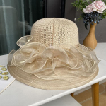 Lady's Church Derby suknelės Cloche kepurė &ndash; gėlių arbatos vakarėlio vestuvių kepurė su žavinčiu dizainu moterims M（56&mdash;58cm）