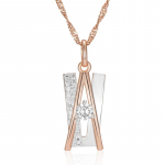 Aukso sidabro spalvos didelis pakabukas moterims Asmenybės geometrinis karoliai mikro inkrustacija baltas cirkonis Prabangūs vakarėlio papuo&scaron;alai