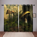 Gamta Grybas Mi&scaron;kas Svajinga Užtemdanti Langų Užuolaida Miegamajam Svetainei Vonios Kambariui Virtuvei Durims Holui Didelis Užtemdymas Nauja Mada W55 X H120cm X 2&HOOK