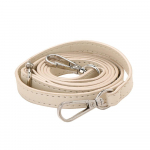 Reguliuojamas odinis krep&scaron;io dirželis 120 cm, skirtas ne&scaron;iojimui per petį, krep&scaron;io diržai, krep&scaron;io dalys, pečių krep&scaron;io diržai, moterims beige-Silver buckle