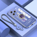 Skirtas Samsung M52 5G dėklui Galaxy M14 Luxury Square Plating SM-M526B SM-M146B telefono dėklas smūgiams atsparus mink&scaron;tas TPU silikoninis galinis dangtelis Galaxy M52 5G&Case & Strap