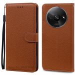 Dėklas Redmi A3 Odinis piniginės tipo atverčiamas dėklas Xiaomi Redmi A3 Apsauginis dėklas Fundas Coque skirtas Xiaomi Redmi A3 A 3 telefono dėklui For Redmi A3 (2024) ruda