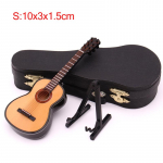 Miniatiūrinis mini klasikinės gitaros modelis Medinis mini muzikos instrumento modelis su dėklu S: 10CM