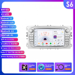 HIZPO I&scaron;manusis 2Din 7 colių Android Auto automobilio radijas Ford Focus 2 Mondeo S/C Max Kuga Fiesta Fusion GPS navigacijai RDS FM DSP UI7862 CarPlay S S6 8Core 6G 64G AI