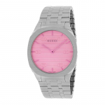 Gucci YA163410 25H Kvarcinis Rožinis Ciferblatas Moteri&scaron;kas Laikrodis