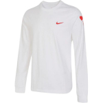 Nike Valentino dienos serija Vienspalvis apvalia kakla laisvalaikio ilgomis rankovėmis SS24 mar&scaron;kinėliai Vyri&scaron;ki vir&scaron;utiniai drabužiai Baltas FV3994-100 XL