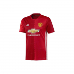 Adidas raidžių ra&scaron;to marginti apvalios apykaklės trumpomis rankovėmis futbolo mar&scaron;kinėliai žaidėjo versija 16-17 sezono Manchester United namų vyri&scaron;ki vir&scaron;utiniai drabužiai raudoni AI6719 S