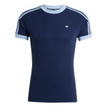 Adidas Premium Cali Odai draugi&scaron;ki, pralaidūs orui, mink&scaron;ti, patogūs, trumparankoviai mar&scaron;kinėliai vyrams Vir&scaron;utiniai drabužiai Naktinio mėlynumo JC6362 XL