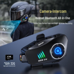 Q282X Motociklinis Bluetooth &scaron;almas su 1080P HD kamera ir domofono sistema Q282X Hard Liner juoda