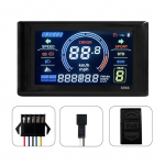 24 72V Elektrinio dviračio LCD ekranas 5 kai&scaron;čiai LCD S966 I&scaron;manus spalvotas ekranas Vandeniui atspari kalnų dviračio valdymo panelė Naudojama No. 2 juoda