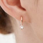 ELLE Papuo&scaron;alai 14K GF Basic Cubic Point Vienos prisilietimo auskarai ELGPEE554 Rose gold