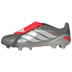 adidas Predator League Fold over Tongue FG Iron Metallic Zero Metallic Lucid Red Unisex sportbačiai pilki JS0426 42⅔
