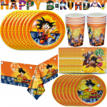 Dragonball Vakarėlio Dekoracijos Dragonball z Vienkartiniai Indai Staltiesė Puodeliai Gimtadienio Vėliavėlės Lėk&scaron;tės Kūdikio Krik&scaron;tynų Reikmenys Žaislai