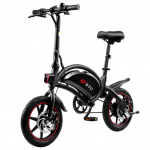 Elektrinis dviratis DYU D3F 14 250W variklis Miesto E-dviratis Maksimalus greitis 25 km/h Dvigubi diskiniai stabdžiai 36V 10AH Maksimali apkrova 120 kg Juodas juoda