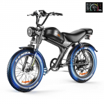 EMOKO C93 Retro Elektrinis Dviratis 1000W Variklis 20 Stori Padangų Miesto E-Dviratis 48V20Ah Baterija Ilgo Nuotolio Kalnų Dviratis MTB Visureigis Dviratis Black 1000W 48V20AH