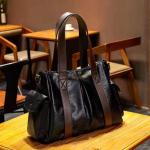 Moteri&scaron;ka didelės talpos mink&scaron;ta odinė rankinė, rankinė per petį 36cm*16cm*29cm