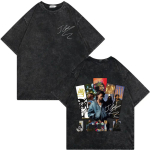 Vintažiniai skalbti J Cole The Fall Off Tour spausdinti mar&scaron;kinėliai vyrams moterims hiphopo mados mar&scaron;kinėliai vasaros laisvalaikio laisvi medvilniniai mar&scaron;kinėliai S