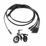 Originalus OUXI V8 vandeniui atsparus pagrindinis elektrinio dviračio kabelis Patvarus pagrindinis kabelis OUXI V8 E-bike dalims Dviračių priedai juoda