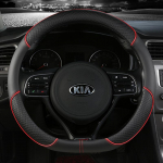PU odos automobilio vairo užvalkalas 38cm Kia Rio 2 3 4 X Line Universalas Sedanas K2 K3 K4 K5 KX1 KX3 KX5 Sportage Automobilio priedai cvufy50 black