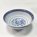 Keraminiai stalo reikmenys Jingdezhen mėlynos ir baltos spalvos porcelianas Ramen sriubos dubuo Kinijos ryžių dubenys Drakono ra&scaron;tas Vintage indai 8 inches mėlyna