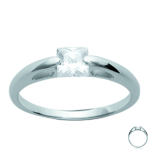 Bague Argent 'Unique' blanc argent&eacute; (rhodi&eacute;) - 5x5 mm