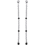 Altesse [Q4864] - Boucles argent 'Boho' noir argent&eacute; - 47 mm