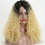 Mados grožio perukas ilgas banguotas perukas Ombre blondinas mink&scaron;tas sintetinis Cosplay perukas moterims