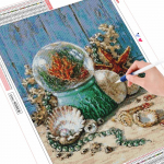 Viso kvadrato deimantų tapyba Kri&scaron;tolinis rutulinis dygsnis Naujas deimantinis siuvinėjimas Kra&scaron;tovaizdžio apvalkalo dekoras namams Full Round (20X30CM)