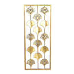 Les Tr&eacute;sors De Lily [A1189] - D&eacute;coration m&eacute;tal XXL 'Ginkgo Biloba' dor&eacute; - 63x29x2 cm