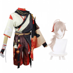 Kaedehara Kazuha Cosplay Game Cosplay Kostiumas Kimono Uniforma Drabužiai Perukas Viso kostiumo Helovino kostiumai L-(Suit+Wig)