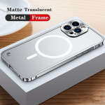 Prabangus metalinio rėmo objektyvo apsauginis dėklas, skirtas iPhone 16 15 14 13 12 Mini 11 Pro Max aliuminio telefono dangtelis, skirtas iPhone 14 Pro matiniam dėklui For iPhone 15 Pro Max sidabras