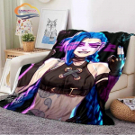 Animacinių filmų antklodė Rage Laurie Jinx flanelinė &scaron;ilta mink&scaron;ta pliu&scaron;inė sofa-lova Patogus žiema mergaitei 150x200cm