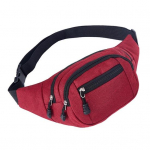 Lauko sportiniai žygiai vyrams, moterims, drobė, užtrauktuku, juosmens krep&scaron;ys &bdquo;Fanny Pack Pouch&ldquo;. Red