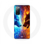 Coque pour Samsung Galaxy S20 FE Loup de Glace et de feu