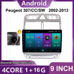 2 DIN automobilinis radijas Android GPS navigacijos grotuvas skirtas Peugeot 307 307CC 307SW 2002-2013 Multimedia Stereo WiFi Video Carplay 2+32GB 1+16GB,A