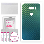 apgo Protective Skin Sticker for the back compatible with LG V30S ThinQ, Wrap Film, Foil, Vinyl - Pattern Carbon Chameleon CAKA1