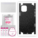 apgo Protective Skin Sticker for the back+sides compatible with Apple iPhone 12 mini, Full Wrap Film, Foil, Vinyl - Pattern Black Honeycomb