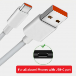 TIK Xiaomi 6A USB tipo C laido įkroviklis Turbo Tipo Greito įkrovimo tipas-Cabo, skirtas Mi 12 11 10 Pro 9 5G Poco X3 M4 Redmi Note 9 10 PRO K30S K40 1m