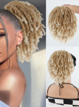 Sintetiniai trumpi perukai, 6 colių Afro Puff Kinky, garbanoti rai&scaron;teliai suri&scaron;ti į uodegą plaukų priauginimui Natūralūs plaukų papuo&scaron;alai ponio uodega moterims kasdieniam dėvėjimui 6inch