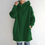 Oversize Moteri&scaron;ki megztiniai Megztiniai Megztiniai Žieminiai Užtrauktukas Ilgos Striukės Paltas Moteri&scaron;ki Gatvės drabužiai su gobtuvu Harajuku Fleece Vir&scaron;utiniai drabužiai XXXXXL tamsiai žalia spalva