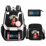 3 vnt./kompl. Anime One Piece Auk&scaron;tos kokybės kompiuterio kuprinė, krep&scaron;ys per petį, pie&scaron;tukinė vyrams, moterims, kelioninis krep&scaron;ys, studentui, mergaitei, berniukui, atgal į mokyklą, laisvalaikio krep&scaron;ys