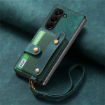 Rie&scaron;o dirželio piniginės dėklas, skirtas &bdquo;Samsung Z Fold 6 5 4 S24 Ultra S23 FE S22 Plus A16 A15 A25 A35 A55&ldquo; kortelių laikikliui, atsparus smūgiams, apsauginis PU odos dangtelis Galaxy Z Fold 5 juoda