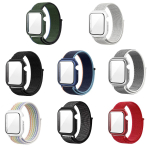 Nailono dirželis grūdinto stiklo laikrodžio dėklas, skirtas Apple Watch 6 SE 5 3 4 44 mm 40 mm ekrano apsauga iWatch 5 3 2 42 mm 38 mm korpuso dangtelio buferis 38/40mm raudona
