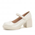 Stambūs &bdquo;Mary Jane&ldquo; batai moterims &bdquo;Block-Heels&ldquo; Aprangūs batai su dirželiu ant kulk&scaron;nies Moteri&scaron;ki laisvalaikio apvalūs kojų pir&scaron;tai Vestuvių biuro vakarėlis &bdquo;Mary Jane Pumps&ldquo; 34 abrikosas