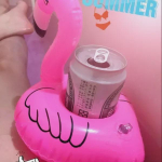Populiarūs pripučiami vandens žaislai: Flamingas, Arbūzas, Spurgas, Mini padėkliukas Flamingo Mini Coaster