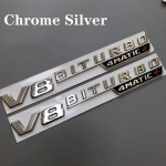 2 vnt. 3D ABS Automobilio sparno &scaron;oninis ženkliukas Mercedes Benz E63s AMG W213 W212 W205 C63S V8 BITURBO 4MATIC Emblemos lipdukai Aksesuarai A (2pcs)