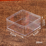 Kvadratinė plastikinė saldainių dėžutė skaidri maistui tinkama pakavimo dėžutė su dangteliu 8.5*8.5*3.5cm