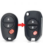 Pakaitinis nuotolinio valdymo automobilio rakto korpusas Modifikuotas atlenkiamas 3 mygtukų pakabukas TOY43 korpusas Toyota Tacoma HIGHLANDER SEQUOIA Sienna Tundra