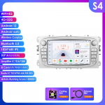 HIZPO I&scaron;manusis 2Din 7 colių Android Auto automobilio radijas Ford Focus 2 Mondeo S/C Max Kuga Fiesta Fusion GPS navigacijai RDS FM DSP UI7862 CarPlay S S4 8Core 4G 32G
