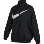 Nike Logotipo Spausdinimo Vėjo Striukė Laisva Kasdienė Striukė Su Gobtuvu Moteri&scaron;ka Vir&scaron;utinė Apranga Juoda DX5865-010 M